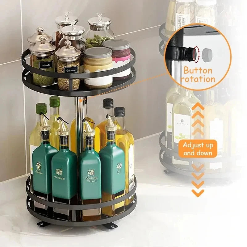 Rotatable Kitchen Storage Rack kitchen Accessories Spice Storage Rack Clean Storage 360 Degrees Rotatable Organizer Turntable