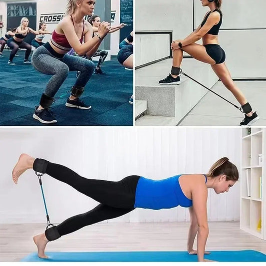 Resistance Band Set Workout Exercise Equipments Ankle Straps Fitness Yoga Elastic Fitness Bands For Home Gym Man And Woman Sport