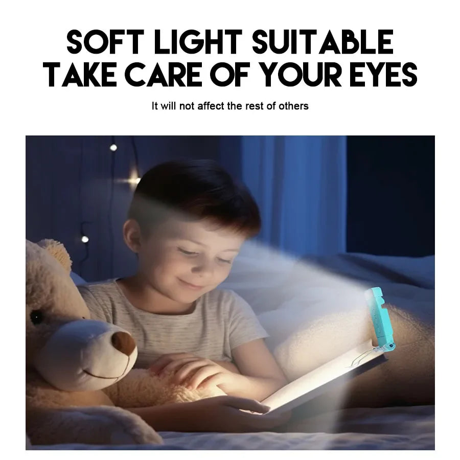 Book Light Brightness Adjustable for Eye-Protection USB Rechargeable LED Clip on Portable Bookmark Light for Reading in Bed Car