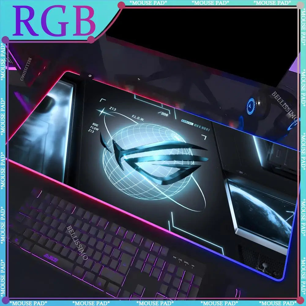 RGB A_Asus Rog mouse cute keyboard pad large table mat LED game electric standard pad anime luminous game computer cabinet pad
