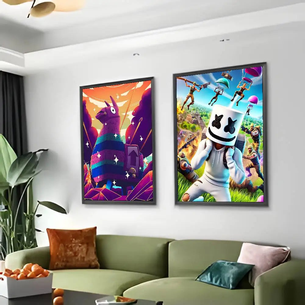 Hot Game F-Fortnites-Wallpaper Cool Poster Art painting poster with prints Home bedroom living room decoration gift