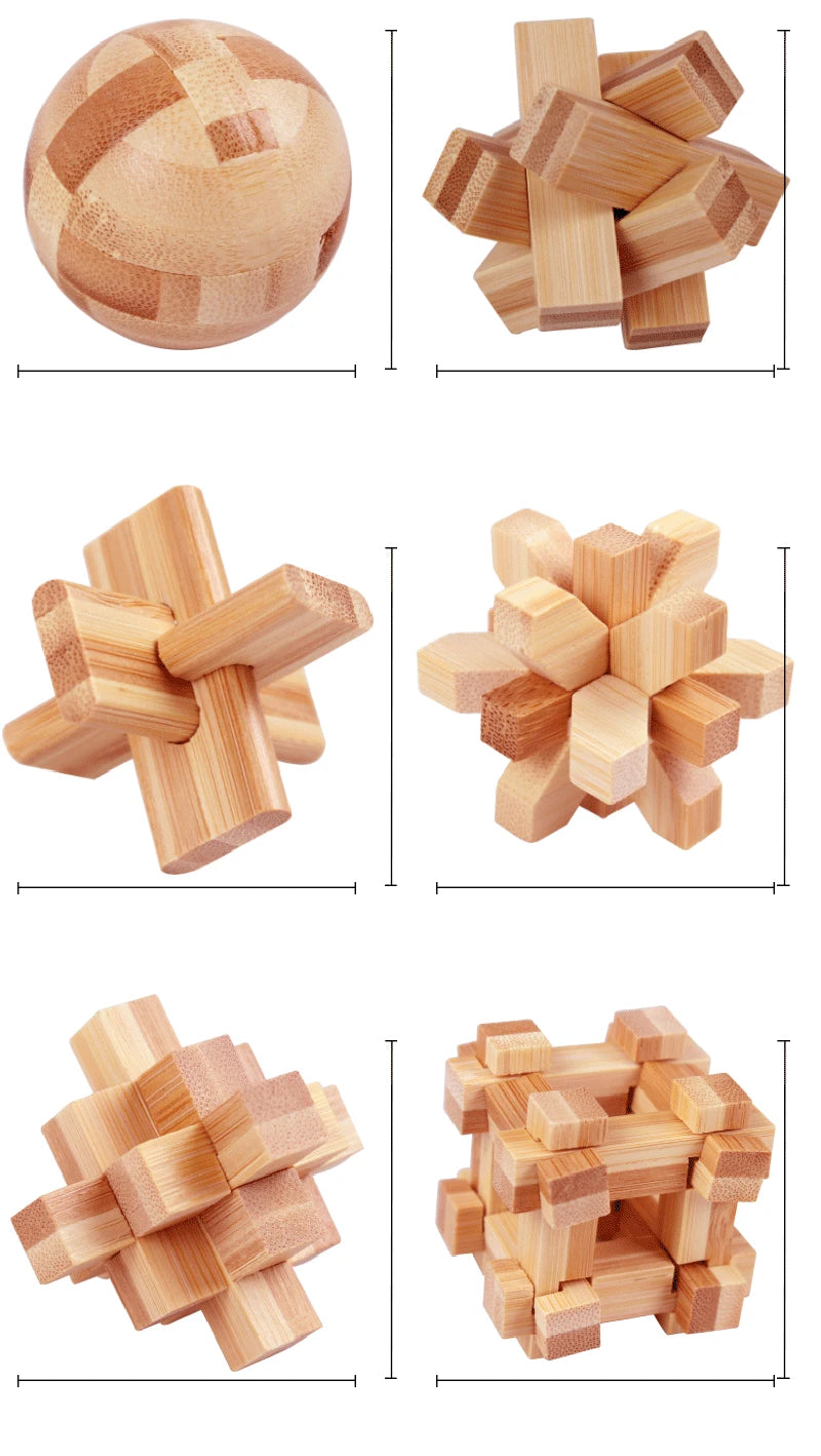 Wooden Puzzle Games Brain Teasers Toy 3D Puzzles for Teens and Adults Logic Puzzle Wood Magic Cube Brain Teaser Assembling Toys