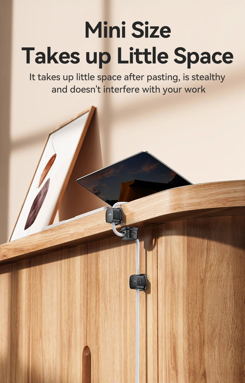 Rocoren Magnetic Cable Organizer Smooth Adjustable Cable Holder Under Desk 6PCS Stable Cable Management Wire Keeper Cable Clips