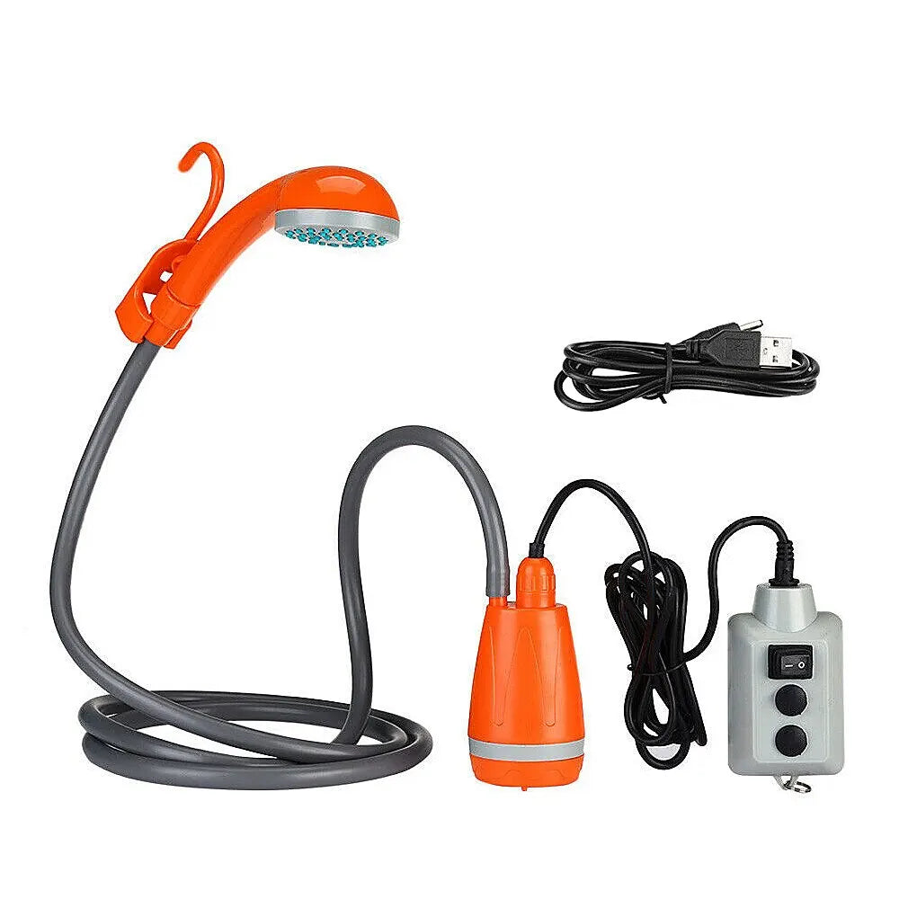 Portable Outdoor Camping Shower Camping Shower Pump Rechargeable Shower Head for Camping Hiking Traveling