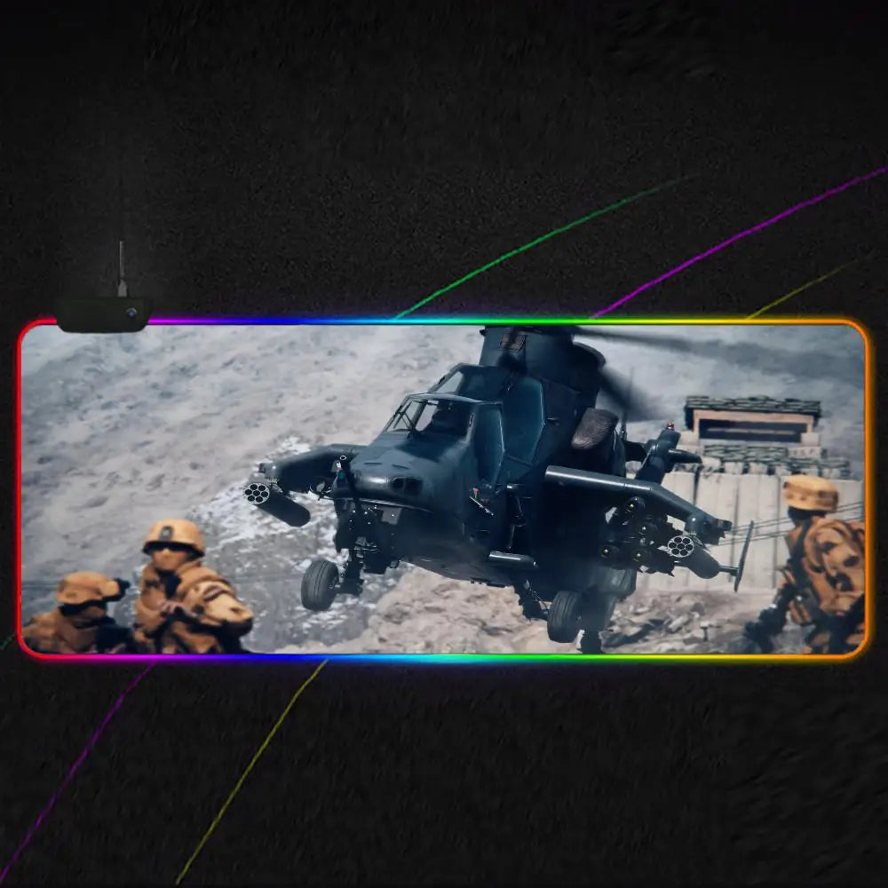 Cool Battlefield 6 Mouse Pad RGB Gaming Mouse Pad XXL, Extended Surface, Non-Slip, Smooth, LED Lights, Perfect Desk Mat