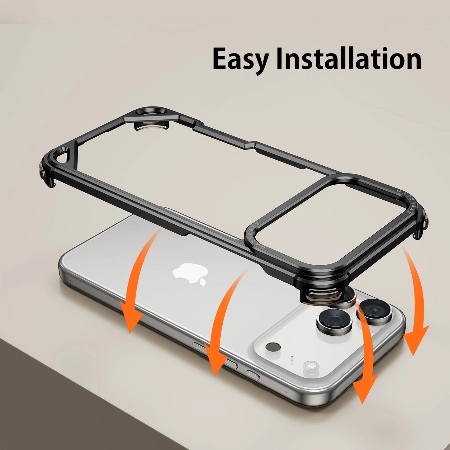 Oatsbasf Metal Slim Phone Case for iPhone 17 Air/17 Pro/17 Pro Max Case Frameless Minimalist Wireless Charging Protecitve Cover
