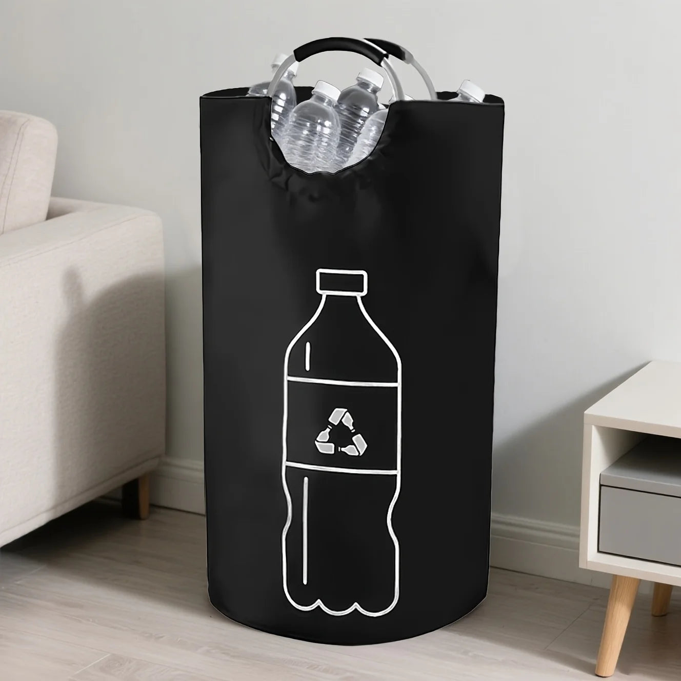 Foldable Recycling Bin, Large Collapsible Storage Basket for Bottles