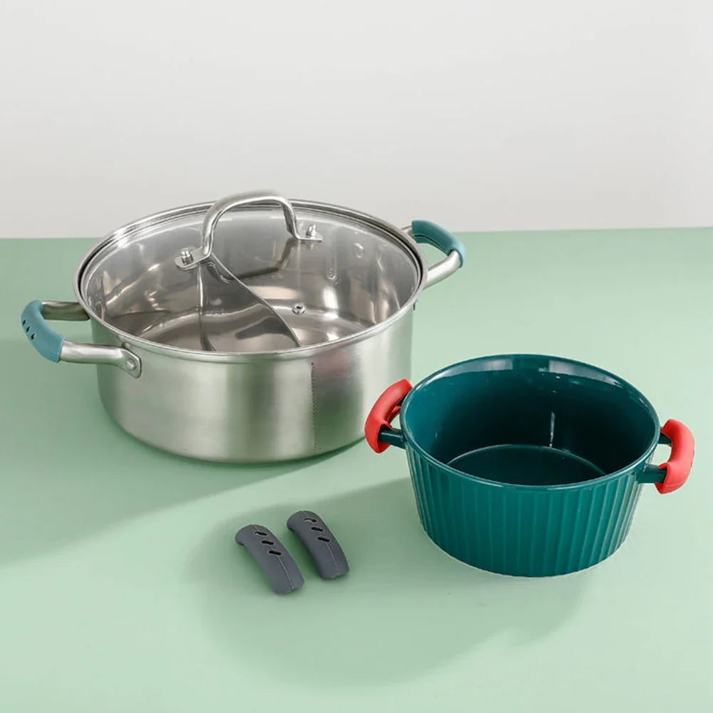 2Pcs Silicone Heat Resistant Pot Handle Anti Scalding Non-slip Oven Pans Bowl Cookware Handles Clamp Kitchen Gadgets Holders