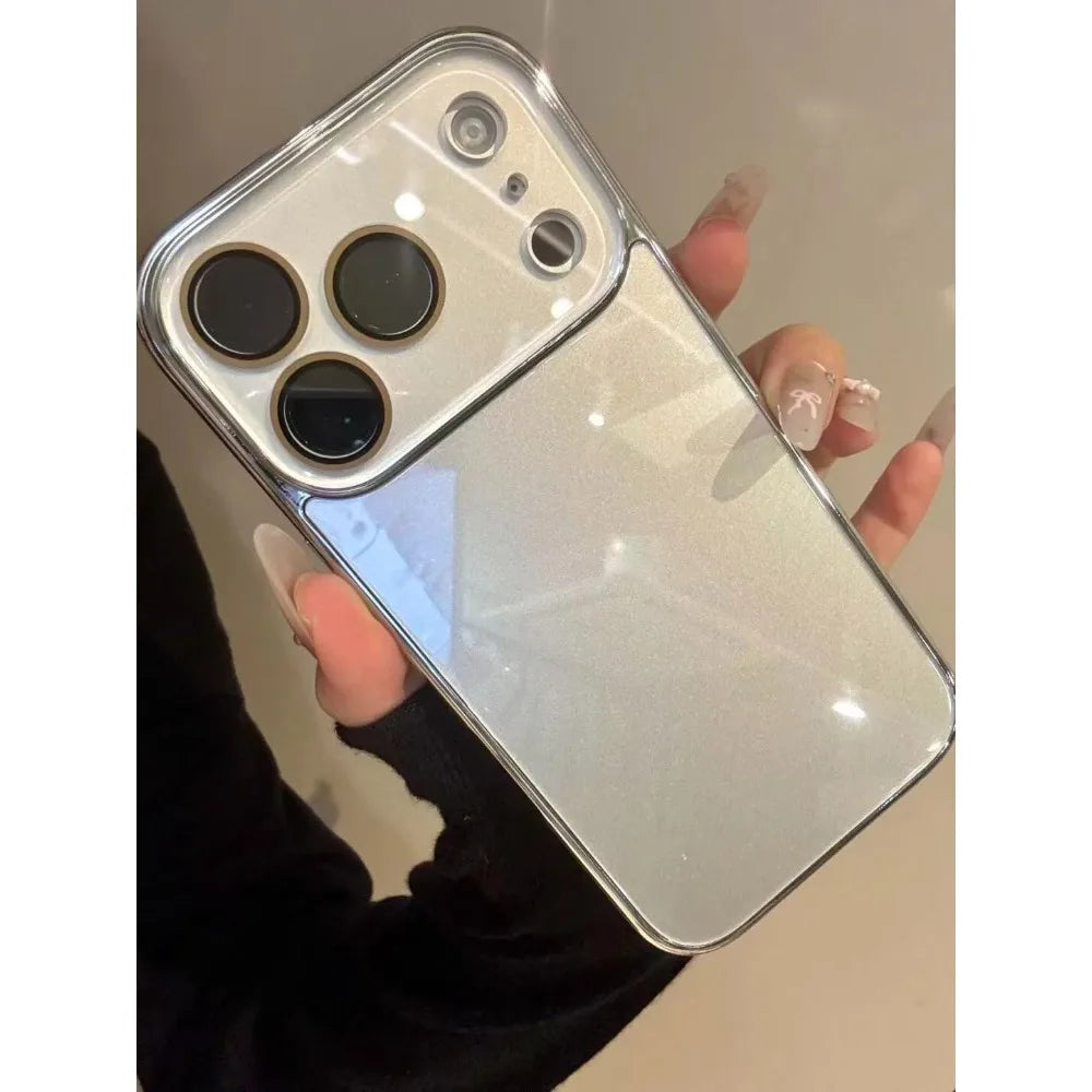 Luxury Tempered Glass Camera Protection Case for iPhone 17 16 15 14 13 12 11 Pro Max Plating Bumper Shockproof Hard Back Cover