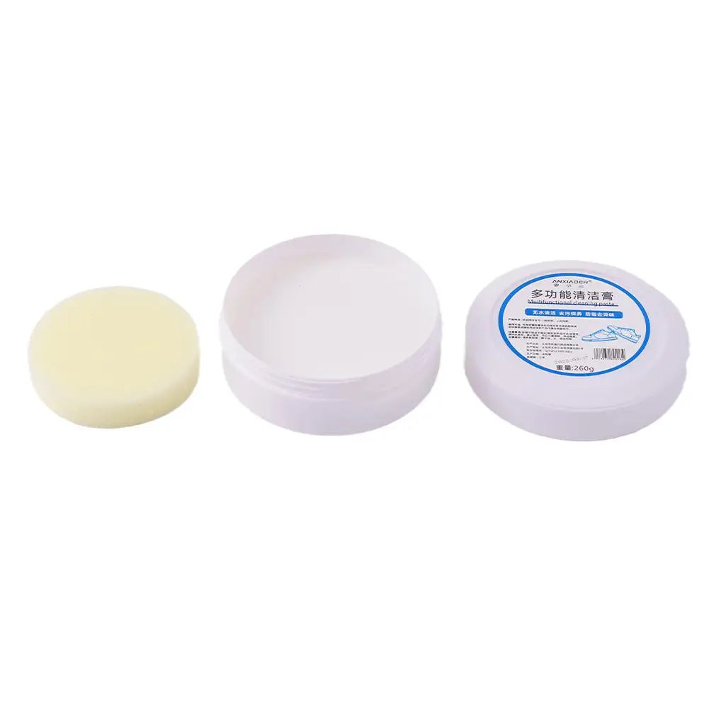 White Shoes Cleaning Cream Stains Remover Shoes Whitening All-Purpose Cleansing Cream With Wipe Sponge For Shoes Sneakers