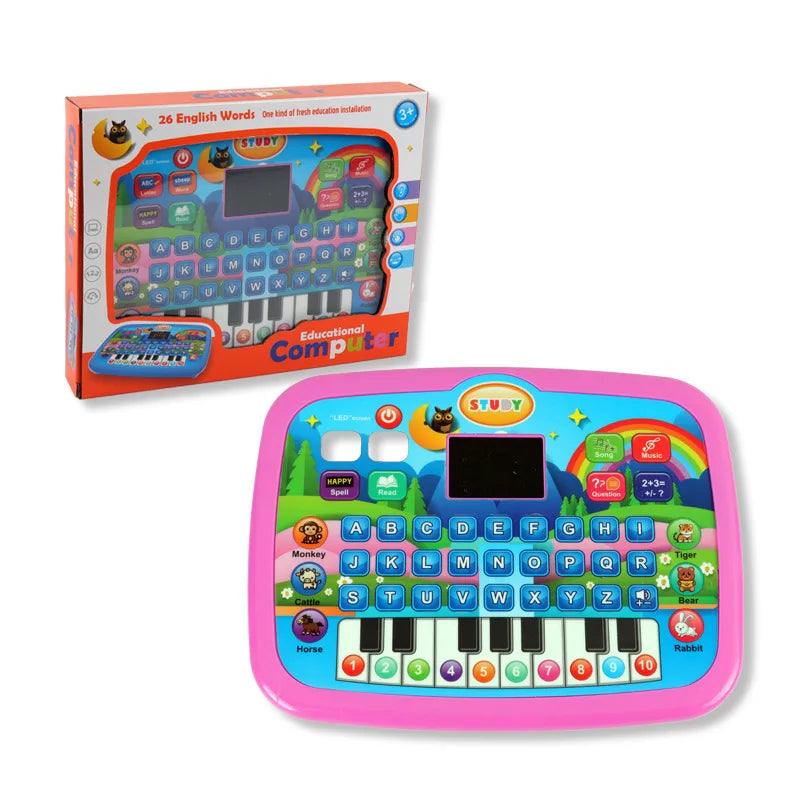 Kids’ Education Tablet Toy, Age 3+ Literacy Math Music Learning, Doubles as Electronic Keyboard, Birthday Christmas Gift