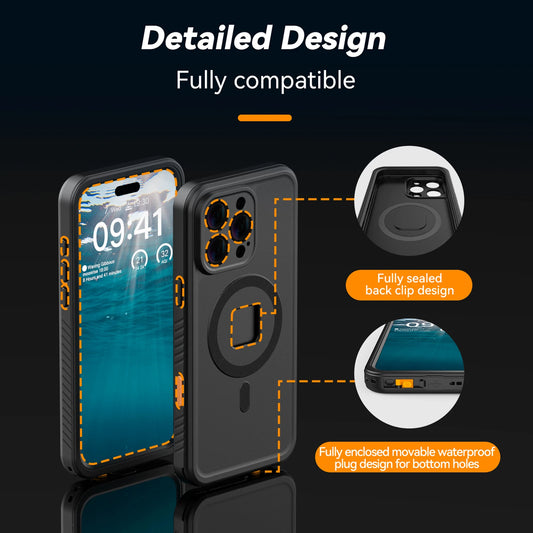 Waterproof Phone Case Magnetic Diving Case for Phone IP68 Waterproof Underwater Housing Protective Case for iPhone Phone