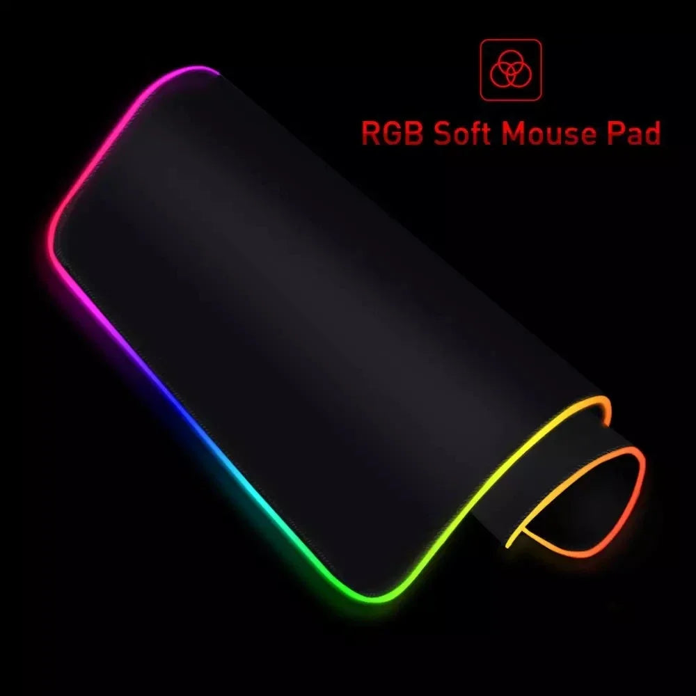 RGB Mouse Pad Gaming Valorant Computer Mice Mat Gamer Led Glowing Keyboard Mausepad 30x80cm PC Cabinet Carpet Office Accessories
