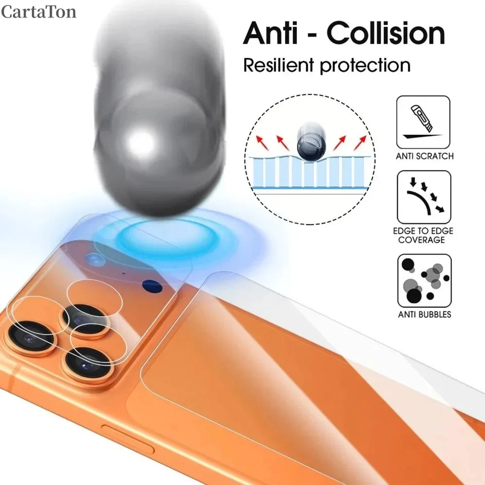 4in1 Lens+Back Screen Tempered Glass for iPhone 17/17 Air/17 Pro/17 Pro Max HD Clear Anti-Scratch Protective Films for iPhone17