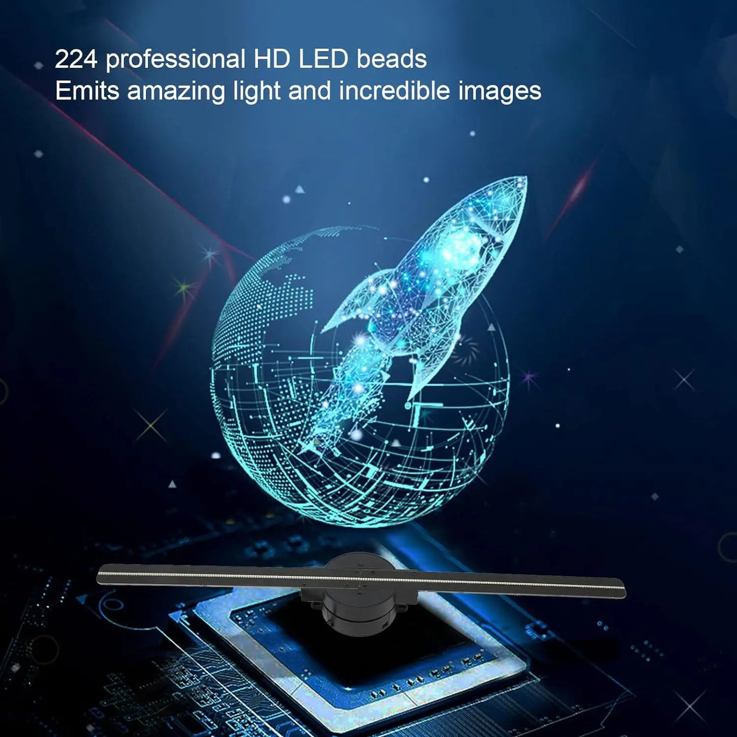 3D Hologram Fan 3D Holographic Projector Advertising Display Light HD Holographic Projector Stores Bars Party Xmas Halloween