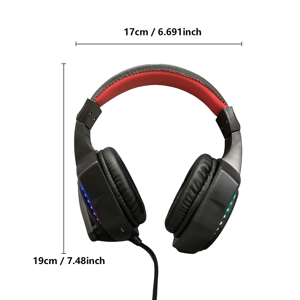 Immersive Battle，Dominate in All Aspects！This wired over-ear gaming headset，It's a top-rated tool for gamers。RGBCool Seven-Color