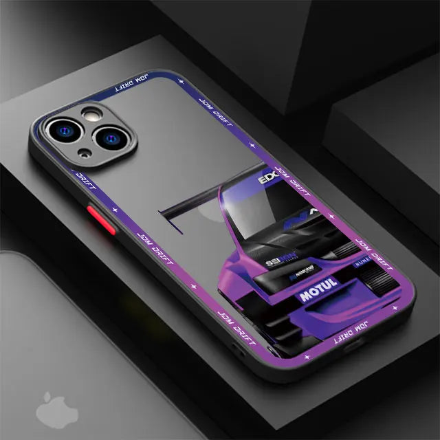 Cool Car Cover Phone Case for iPhone 11 12 Mini 13 14 16 15 Pro 15 16 Pro Max Matte Hard Shell