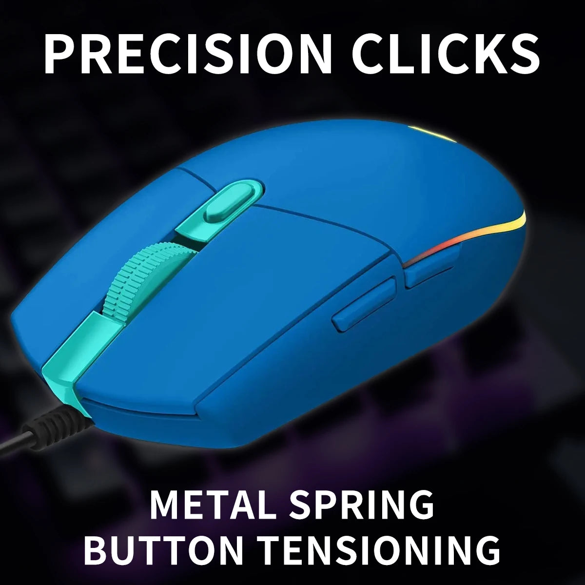 Official Logitech G203 Mouse for Gaming, Lightsync RGB with 3 Zones, 25G Acceleration, 200 IPS Tracking Speed