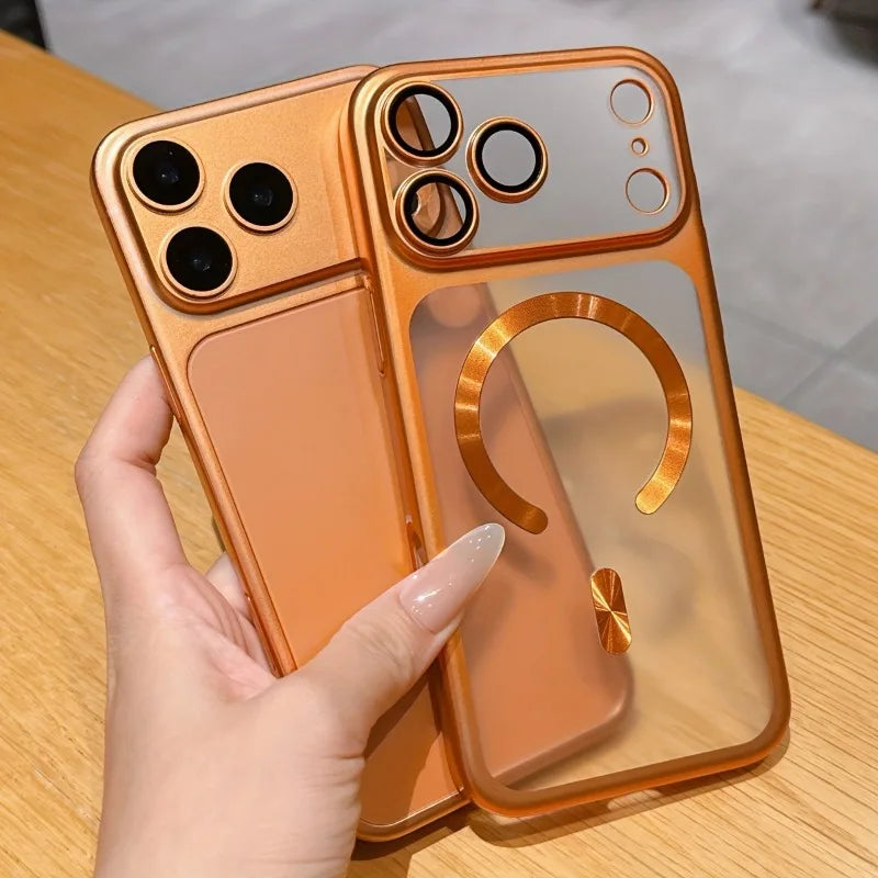 Luxury Matte Frosted Magnetic Wireless Charging Phone Case For iPhone 17 Pro Max Air Shockproof Clear Protective Case