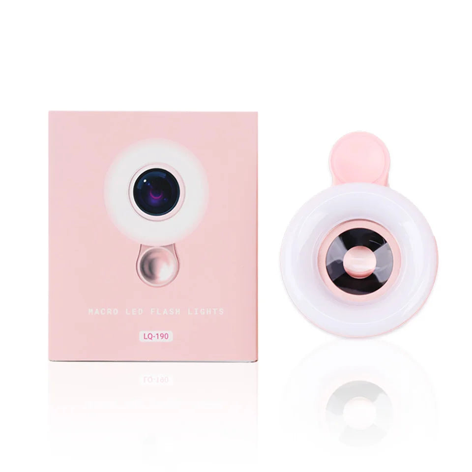 Mobile Lens LED Phone Clip Magnifier, 15X Zoom with Light for Photos,Hands-Free Magnifying Glass Macro Lens 2 in 1 HD Camera Len