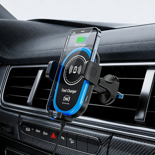 Wireless Car Charger with Triangular Wing Design Sturdy Structure, Supports PD/QC Fast Charging Protocols Compatible with iPhone