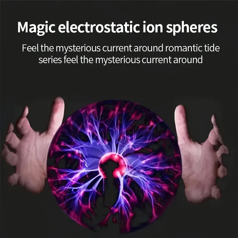 RGB Electrostaticion Plasma Ball Lamp - Touch Control Lightning Globe, USB Powered Color-Changing Mood Light with Glass Cover