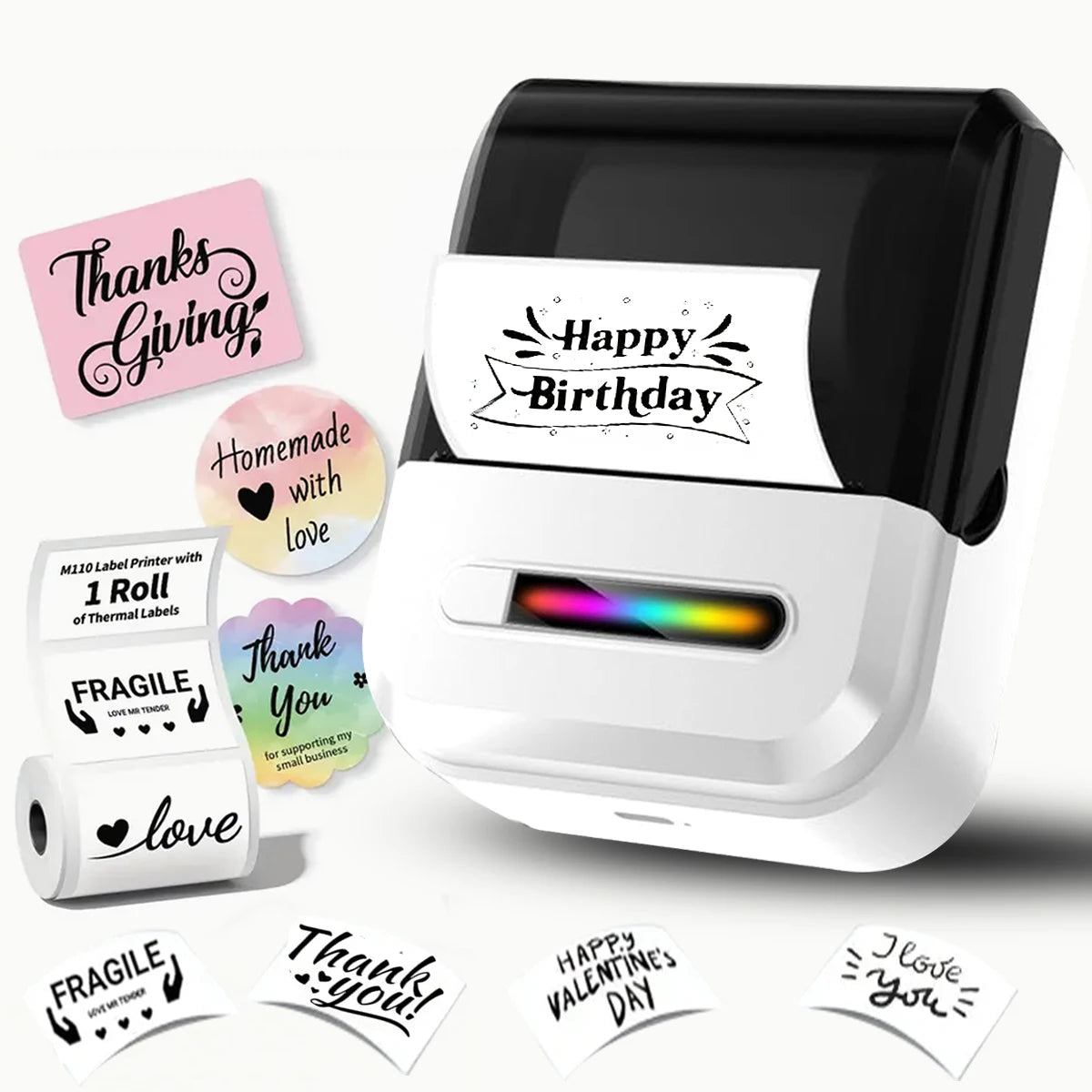 Mini portable thermal label printing machine - suitable for small businesses, offices, and homes, mobile wireless label barcode