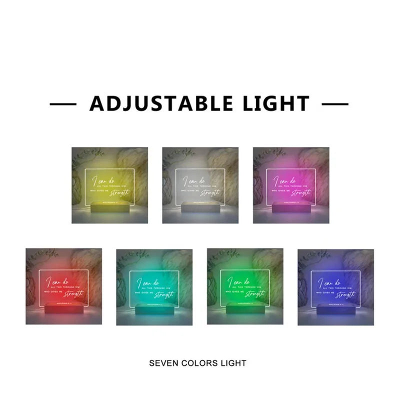 Personalized Bible Verses Lamp Customized Verses Gifts Christian Home Decoration Faith Theme Decoration Religion LED Light