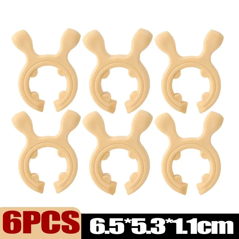 1/6pcs Silicone Spatula Holder Anti Scalding Overflow Pot Clips High Temperature Resistance Spoon Shovel Rack Kitchen Gadgets