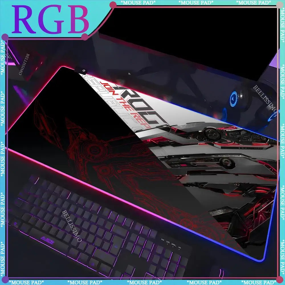 RGB A_Asus Rog mouse cute keyboard pad large table mat LED game electric standard pad anime luminous game computer cabinet pad