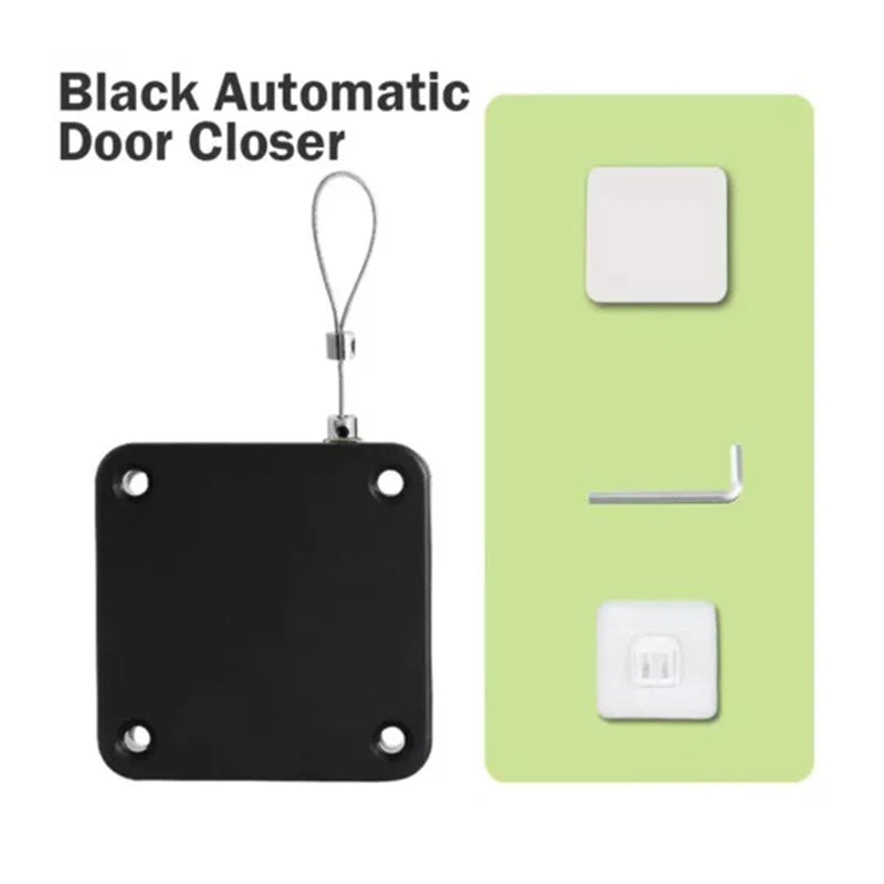 Punch Free Door Closer Telescopic Door Device Automatic Sensor Door Closer Adjustable Surface Door Stop Bracket for Door Close