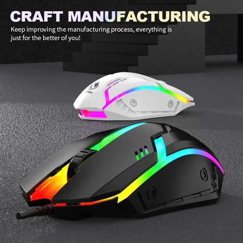 USB Wired Mouse RGB Colorful Backlit Ergonomic Design Gaming Mouse Wired Mice Office Mouse For PC Desktop Laptop Windows iOS