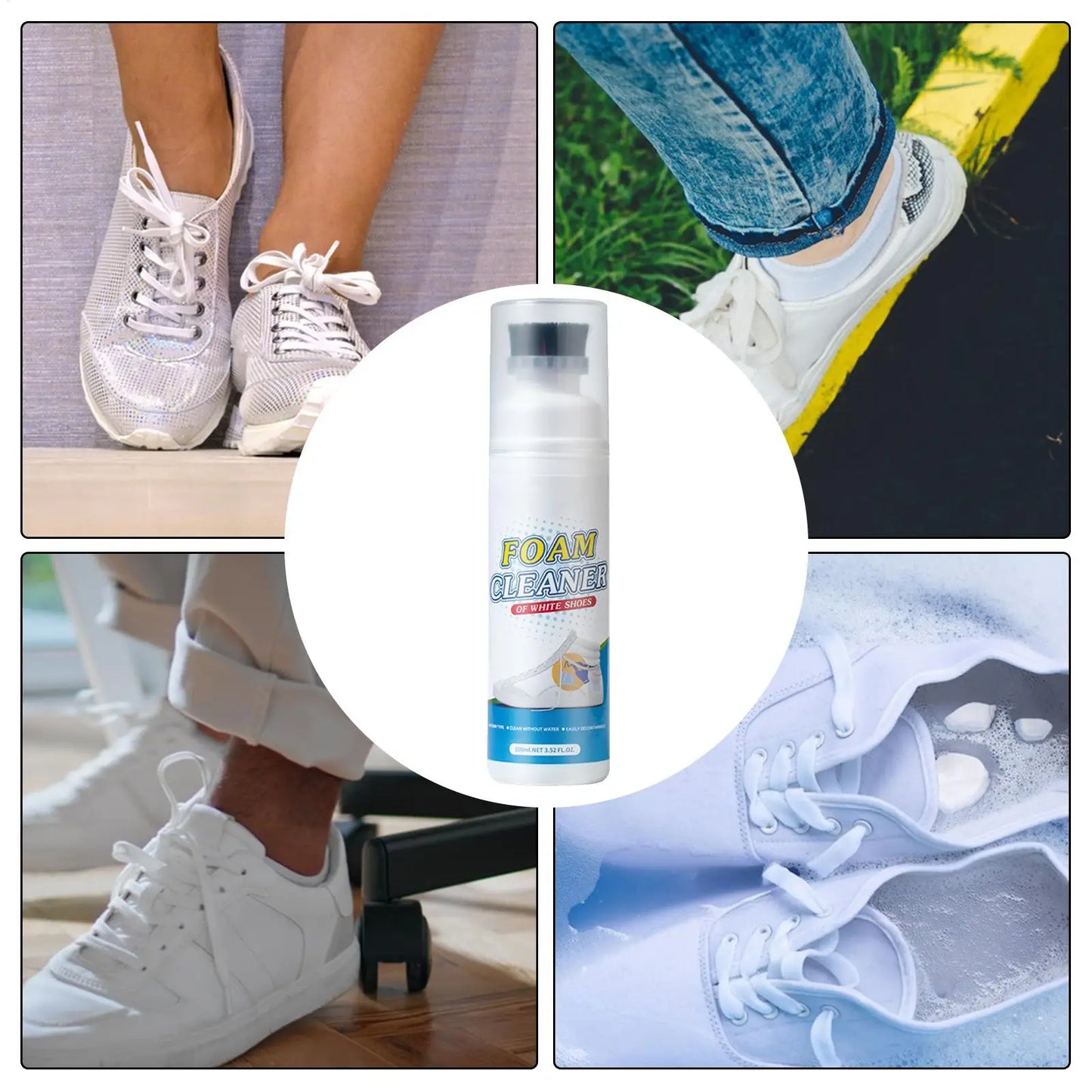 White Shoes Cleaner With Brush Head Polish Cleaning Tool For  Tennis Casual Leather Shoe Sneakers Shoe Brushes Spong Supplies
