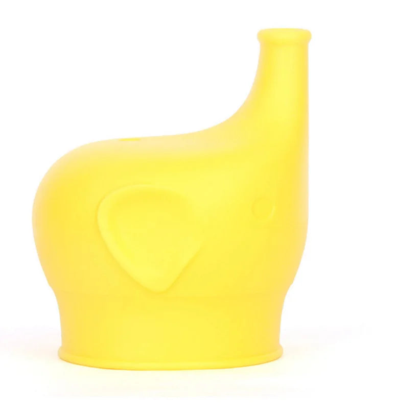 Elephant-Shaped Silicone Cup Lid Children Training Suction Cup Drink Bottle Spill-proof Cap Nozzle Soft Water Bottle Mouth cover