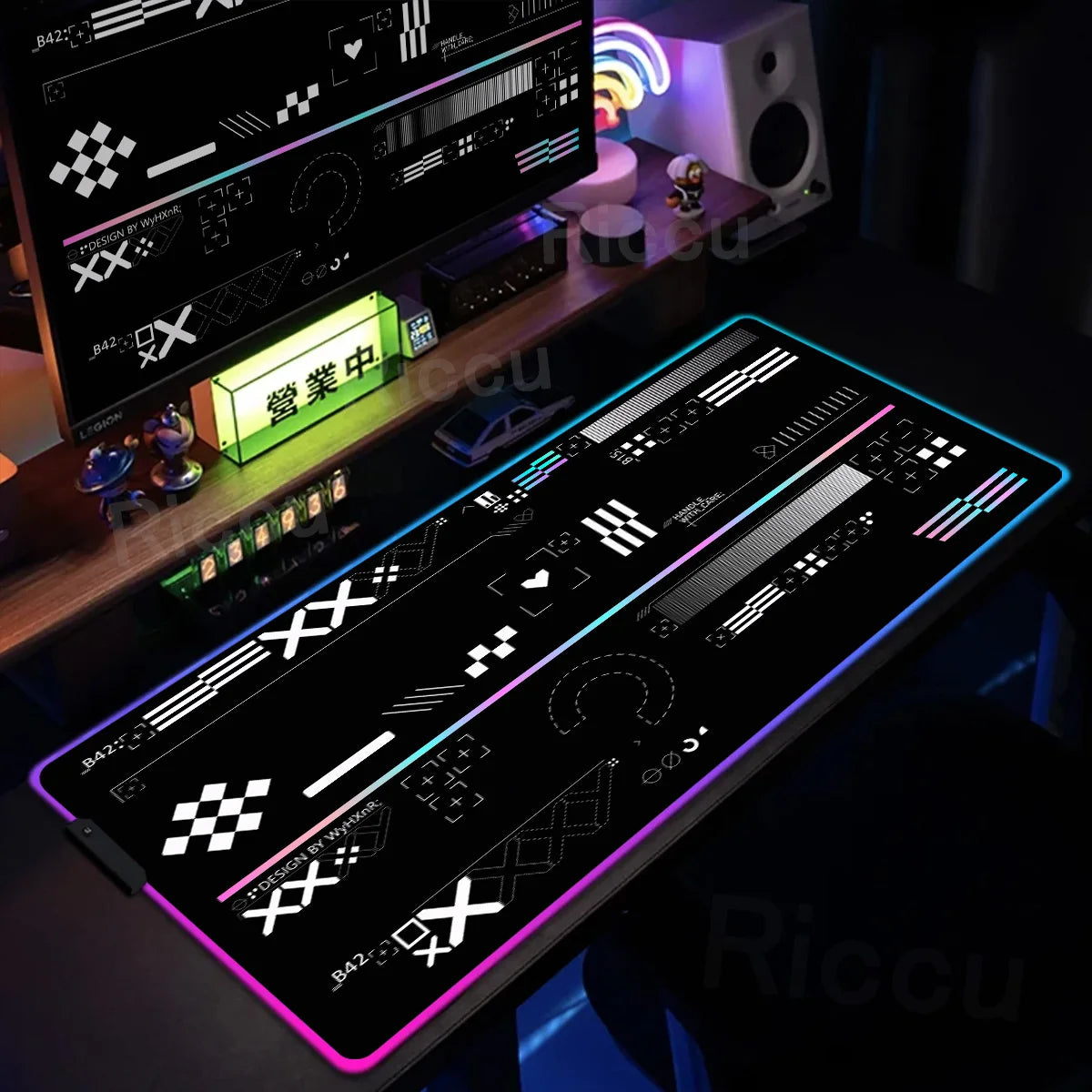 RGB Keyboard Mat Printstream Large Rubber Mouse Pad Gaming Antislip Rug LED Mouse Mat 900x400mm CSGO Gamer Mousepads PC Desk Pad