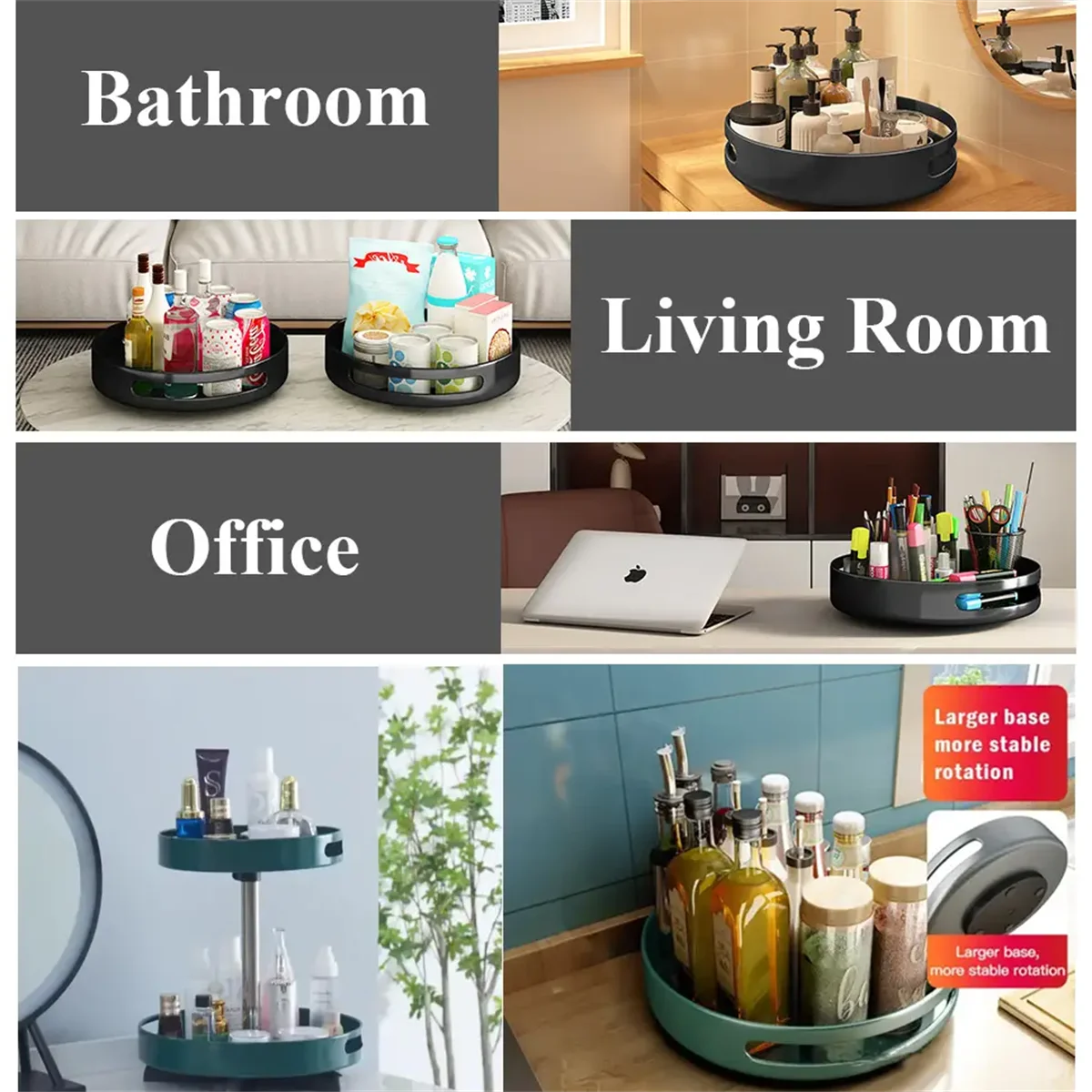 Rotatable Kitchen Storage Rack kitchen Accessories Spice Storage Rack Clean Storage 360 Degrees Rotatable Organizer Turntable