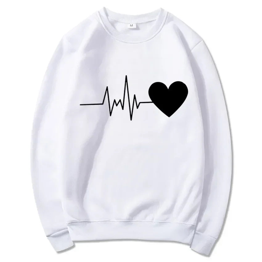 Valentine's Day Love Flower Printed Crew-neck Hoodie Sweatshirt  Sweatshirts  Streetwear  Streetwear Men