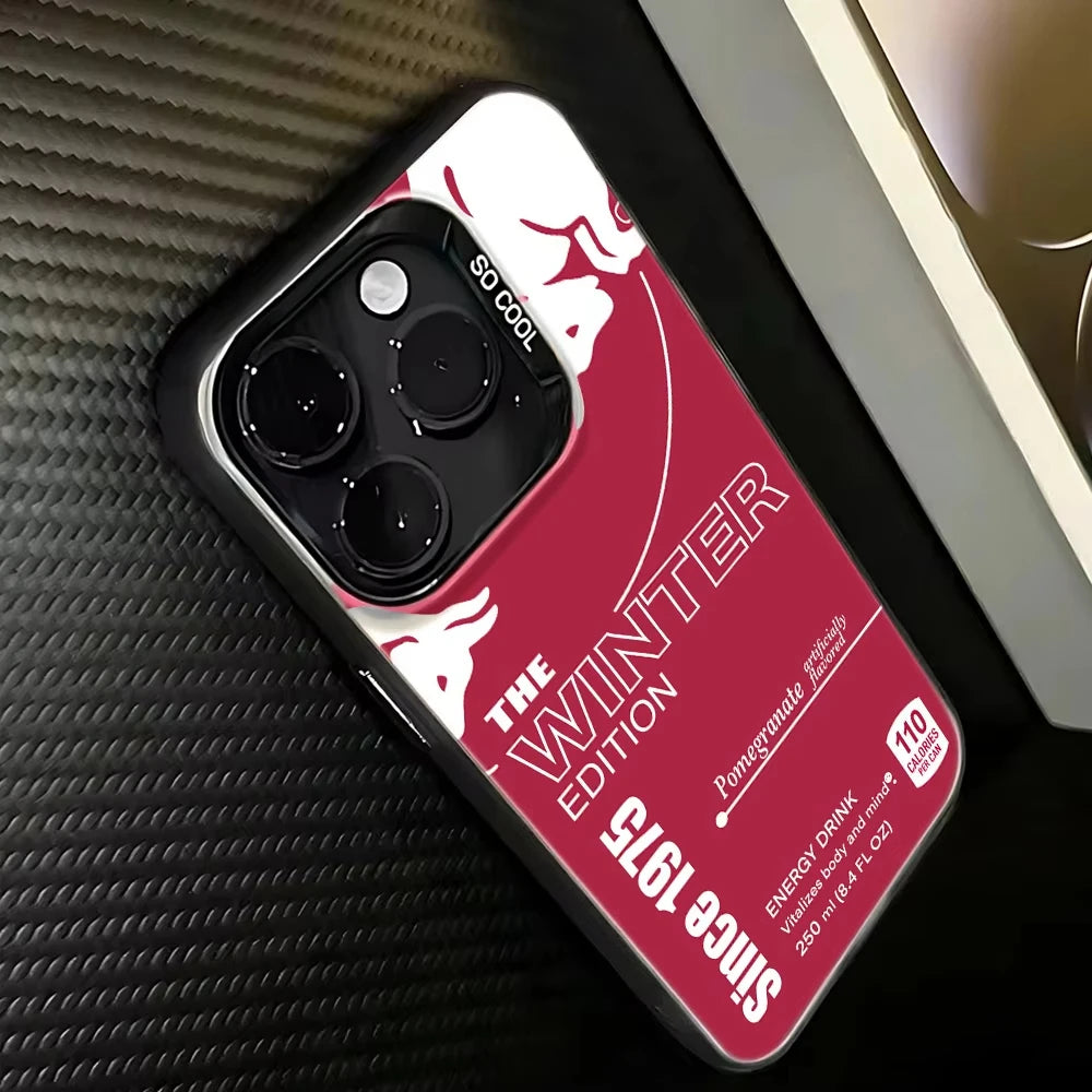 Luxury Phone Case For iPhone 16e 16 Pro Max 15 14 Plus 13 12 Mini 11 Pro Shockproof Silicone Fashion R-Reds B-Bulles Back Cover