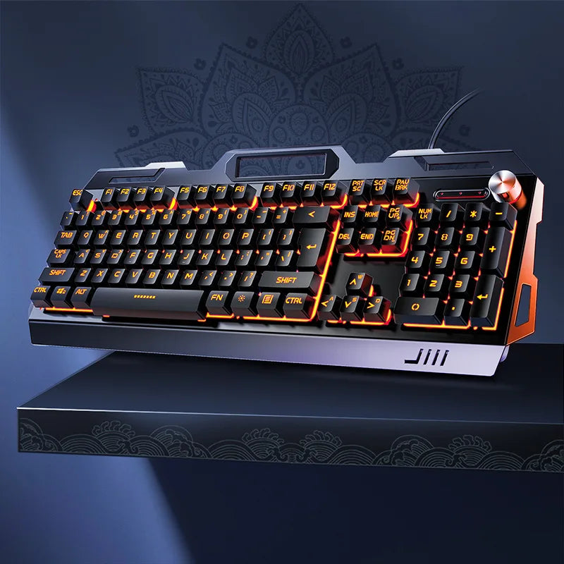V2g5 Gaming Mechanical Handle Metal Keyboard Mouse Headset Usb Cable 3pieces/set for Esports Player Free Mousepad