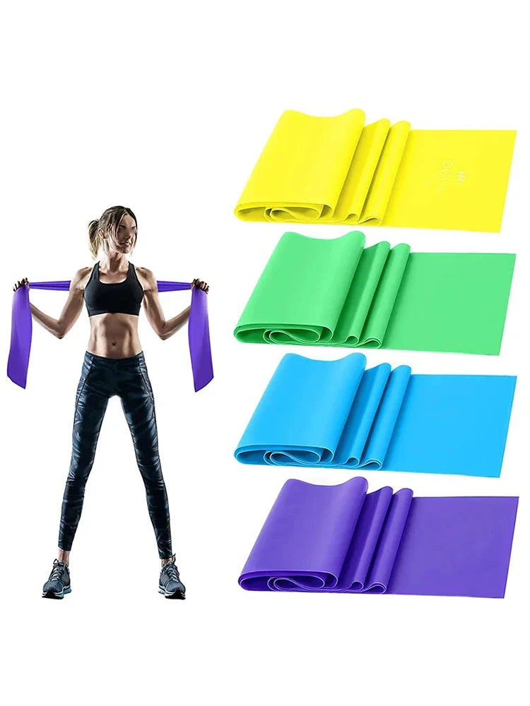 Resistance Bands Set TPE Elastic Band Exercise Workout Recovery Fitness Yoga Pilates Rehab Strength Training