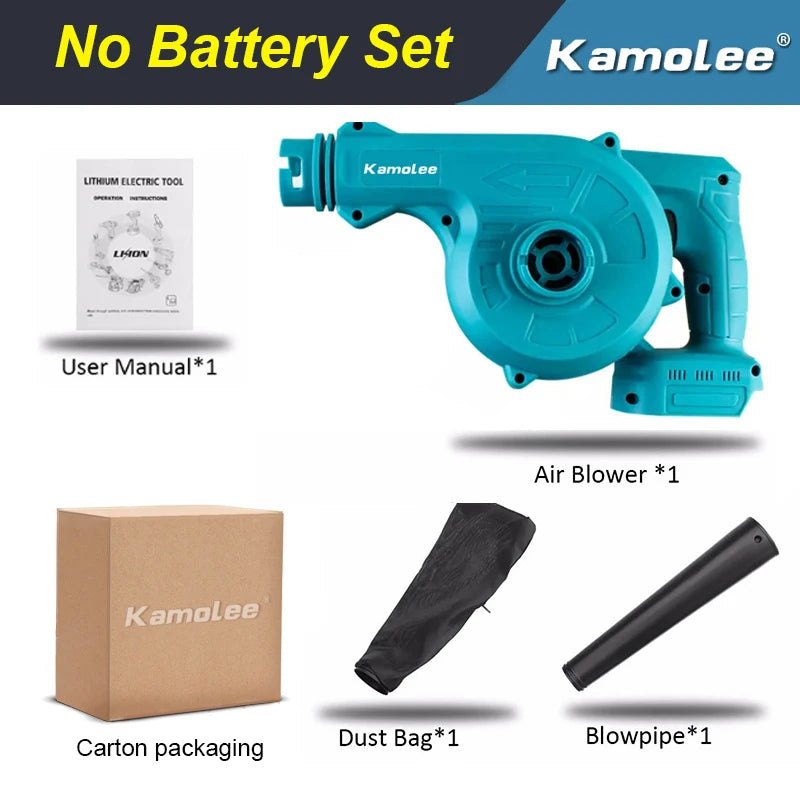 Kamolee 20000rpm Cordless Electric Hair Dryer 2 in 1 Vacuum Cleaner Household 18V Blow/Suction 2-in-1 Blower Tool
