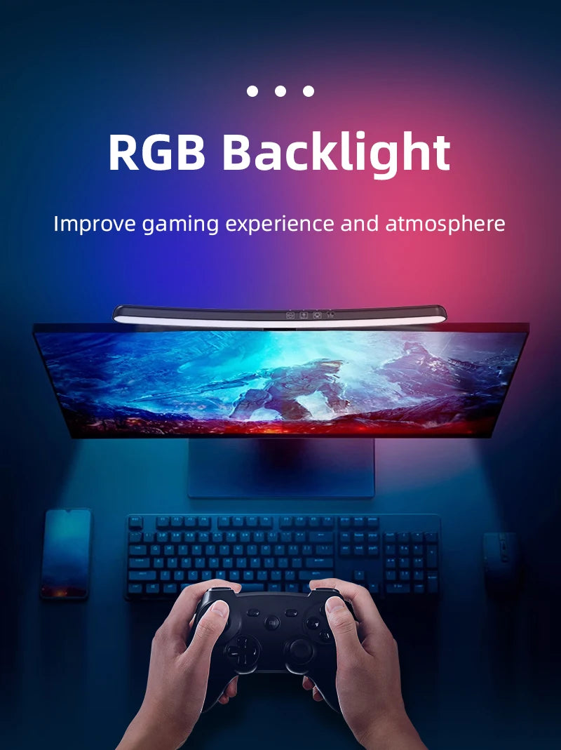 RGB Backlight LED Lightbar Computer Laptop Esport Level Lighting Room Decoration Desk Screen Light Bar Monitor Led Light Fixture