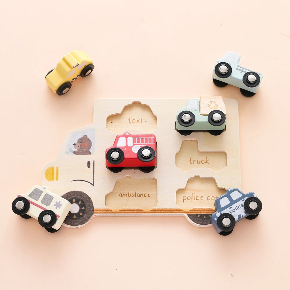 Kids Puzzles Wooden Baby Toys Montessori 3D Puzzle Toys for Babies Educational Toys Puzzle Child 2 Years Cars Match Board Puzzle