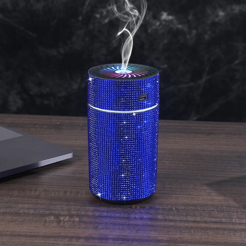 Luxury Shiny Car Diffuser Humidifier with LED Light Diamond Auto Air Purifier Diffuser Air Freshener Bling Car Accessories