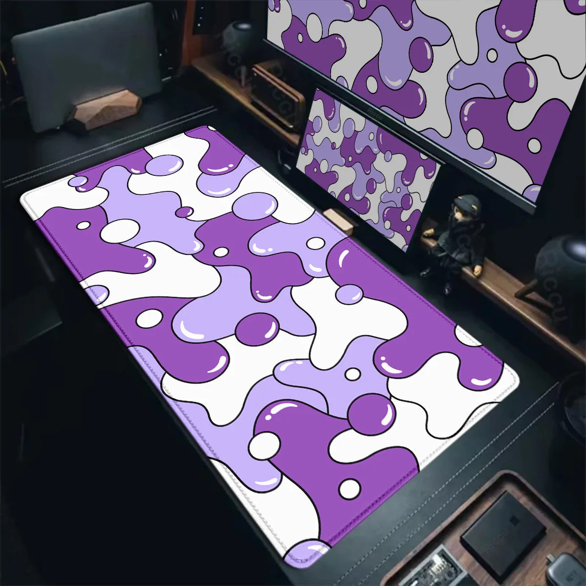Gaming Mouse Pad Large Size Table Pad Blue & White Strata Liquid Mousepad XXL Computer Play Mat Rubber Mausepad Keyboard Deskmat