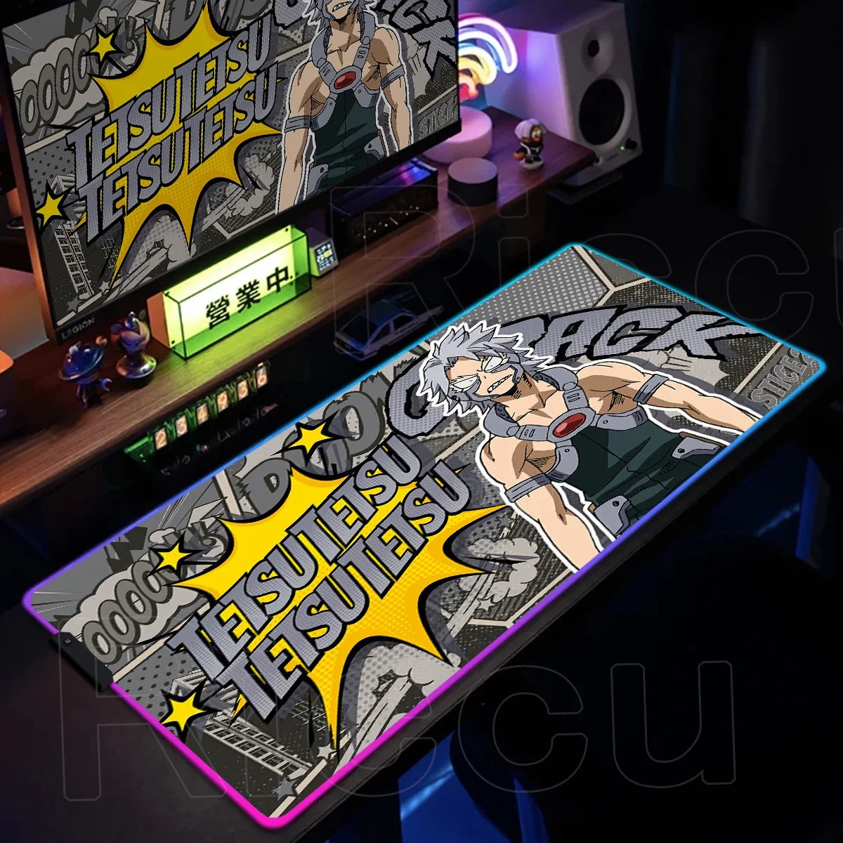 RGB My Hero Academia PC Gaming Accessorie Mouse Pad Keyboard Pad Large Anti-slip Carpets Japanese Anime Mat Home Office Setup