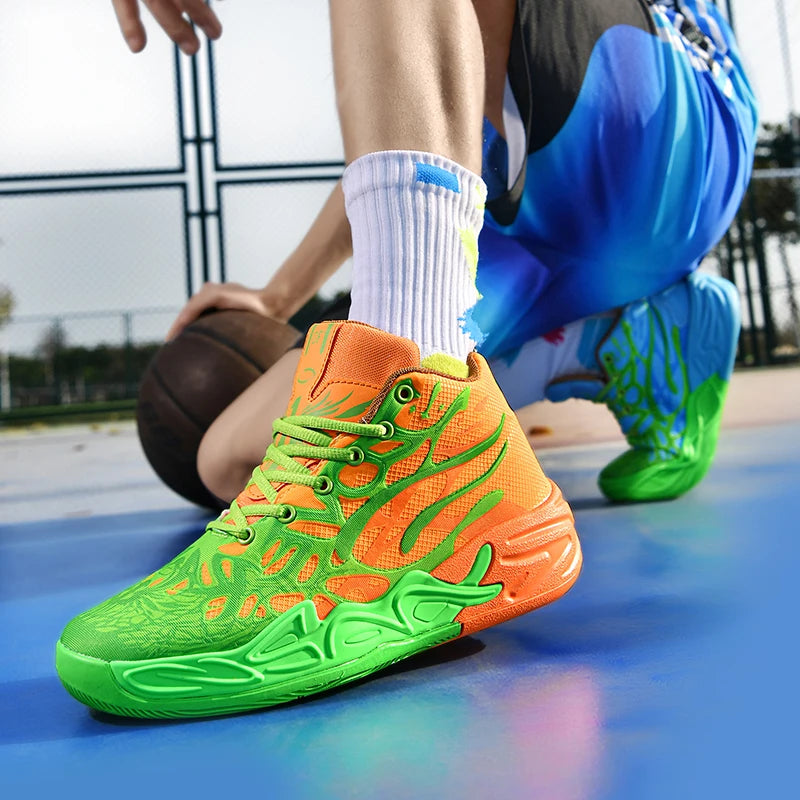 Basketball Shoes for Men Soft Lightweight Training Field Anti Slip Shock-Absorbing Breathable Cofmortable High-top Sneaker Man