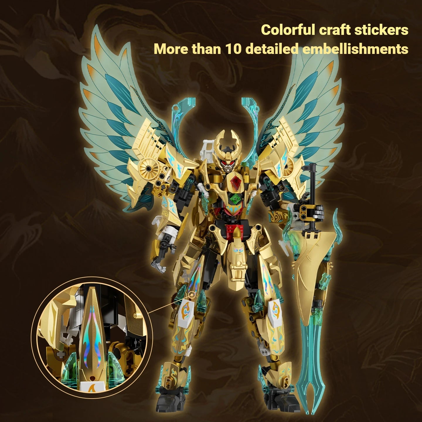 Robot building blocks set, mecha toy model, assembly, home decoration, dual-mode educational toy, birthday gift for boys.