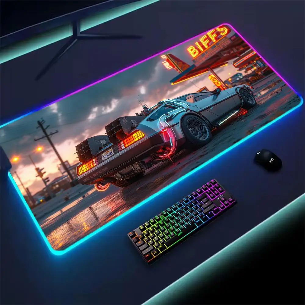 Cool and fashionable Car Large RGB Mouse Pad Gaming Mousepad LED Mousemat Luminous Desk Pads Gamer PC Keyboard Mats XL Table mat