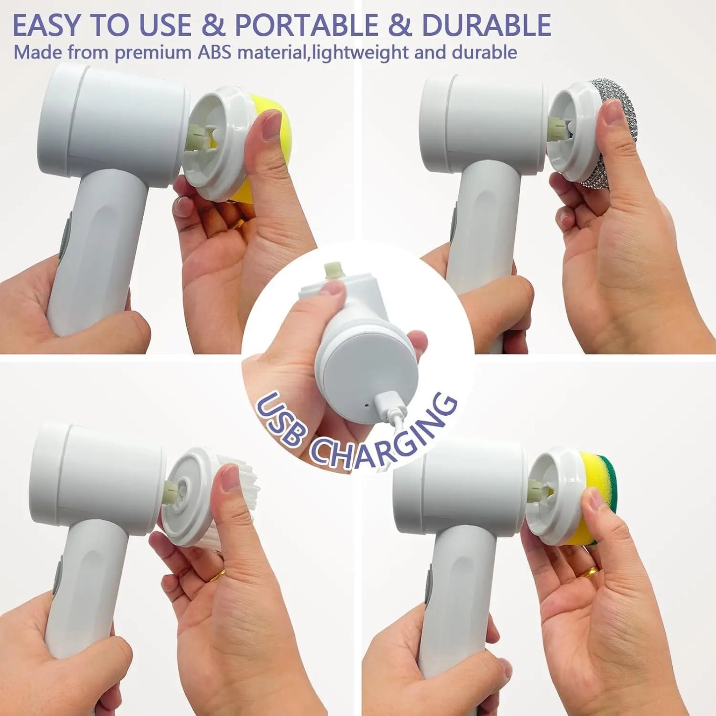 Electric Spin Scrubber for Bathroom Kitchen Cleaning! With 5 Electric Cleaning Brush Heads Ideal for Tub, FloorTile Window Sink